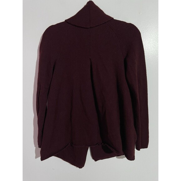 Adrienne Vittadini Cardigan S Yak Hair Wool Burgundy Quite Luxury Minimalist - Picture 6 of 11